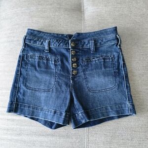 Pilcro by Anthropologie High Rise Slim Denim Shorts Sz 25